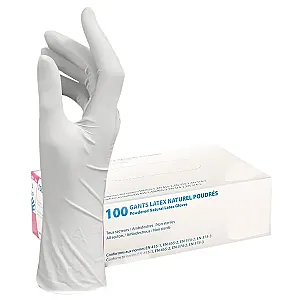 Gants latex poudré (100 pcs)